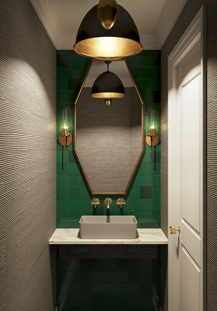 Bold and Impressive Powder Room Rendering thumb