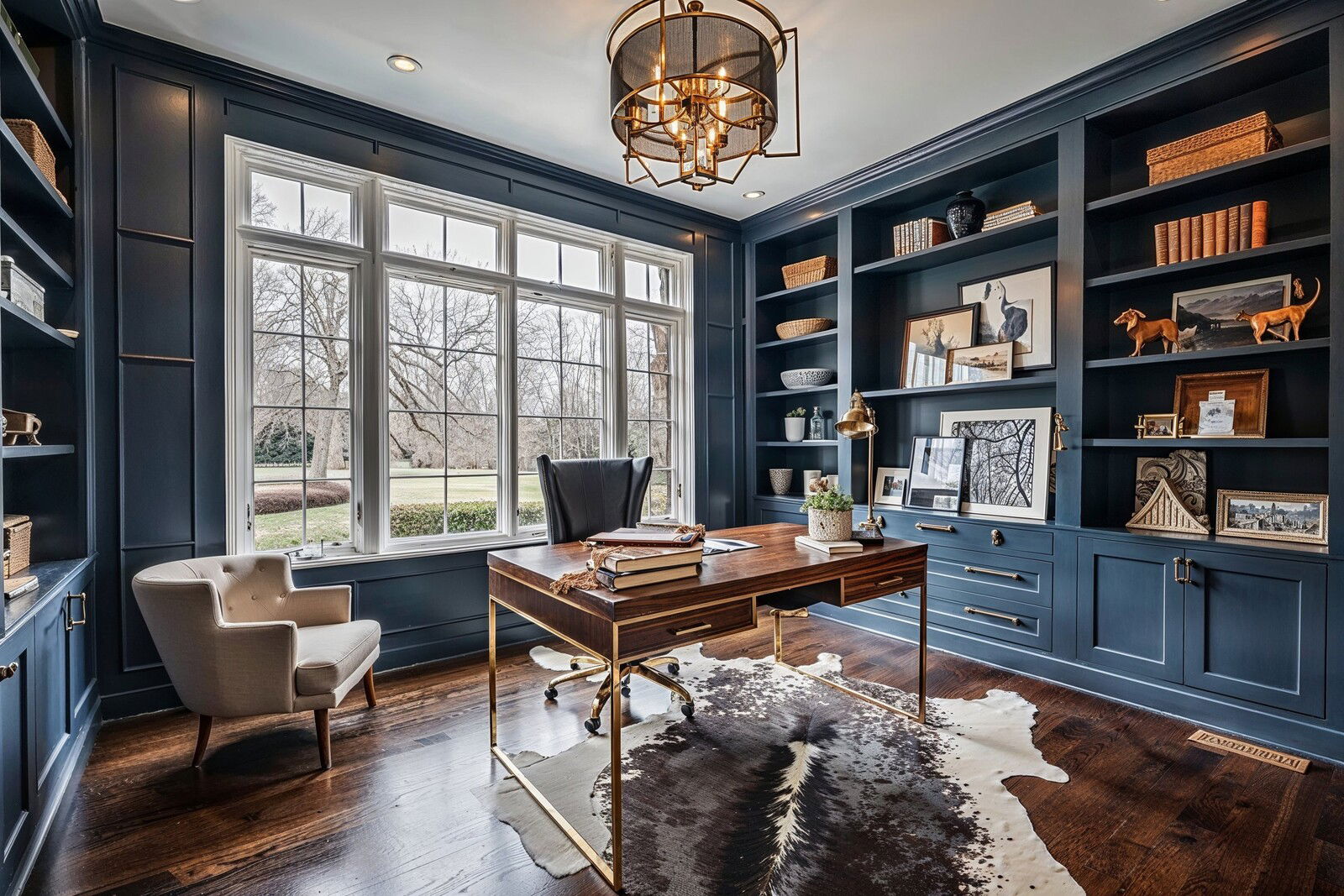Classy Transitional Home Office Design Classy Transitional Home Office Design