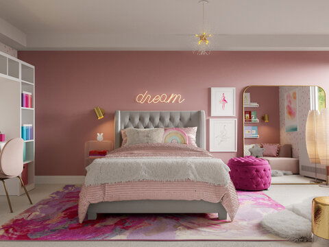 Colorful Eclectic Girl Bedroom Interior Design