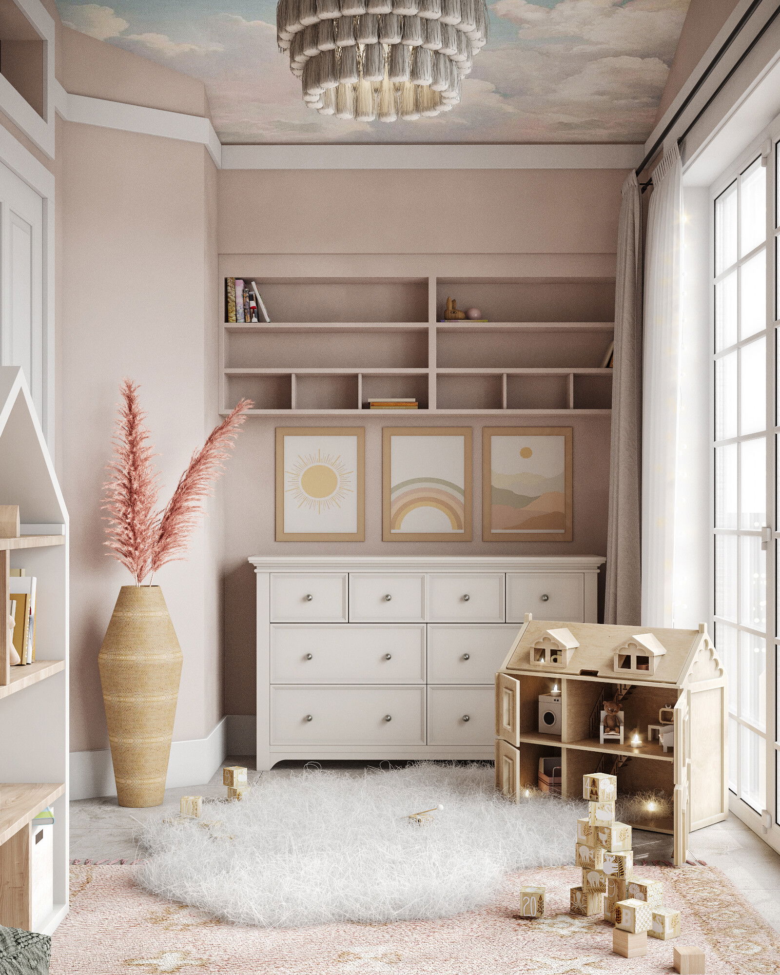 Contemporary Dreamy Pink Nursery Design