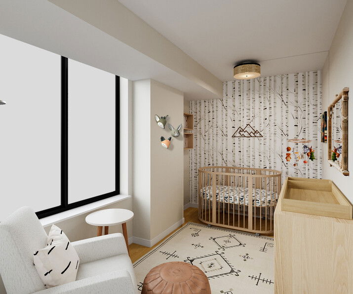 Forest Theme Nursery Interior Design Rendering thumb