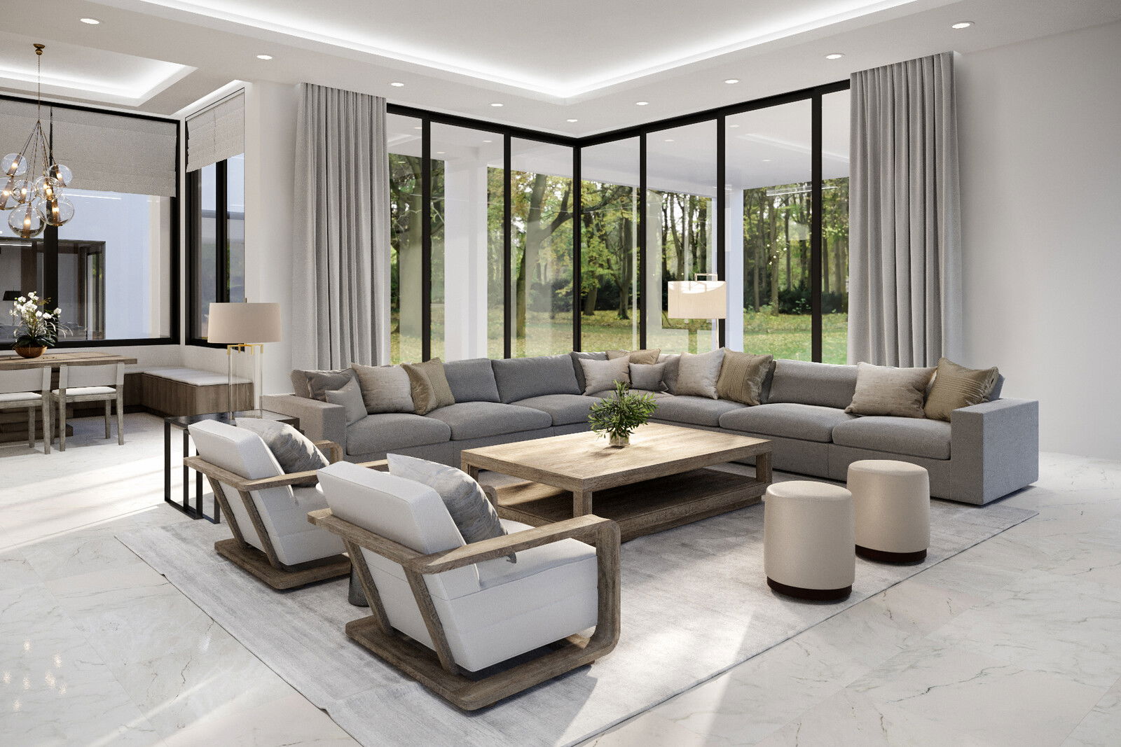 Luxury Living Room & Dining Room Combined