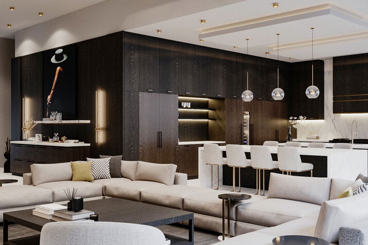 Luxury New Construction Interior Design Rendering thumb