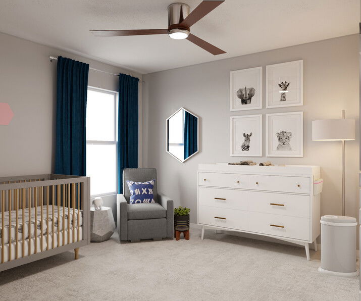 Modern Geometric Nursery Interior Design Rendering thumb