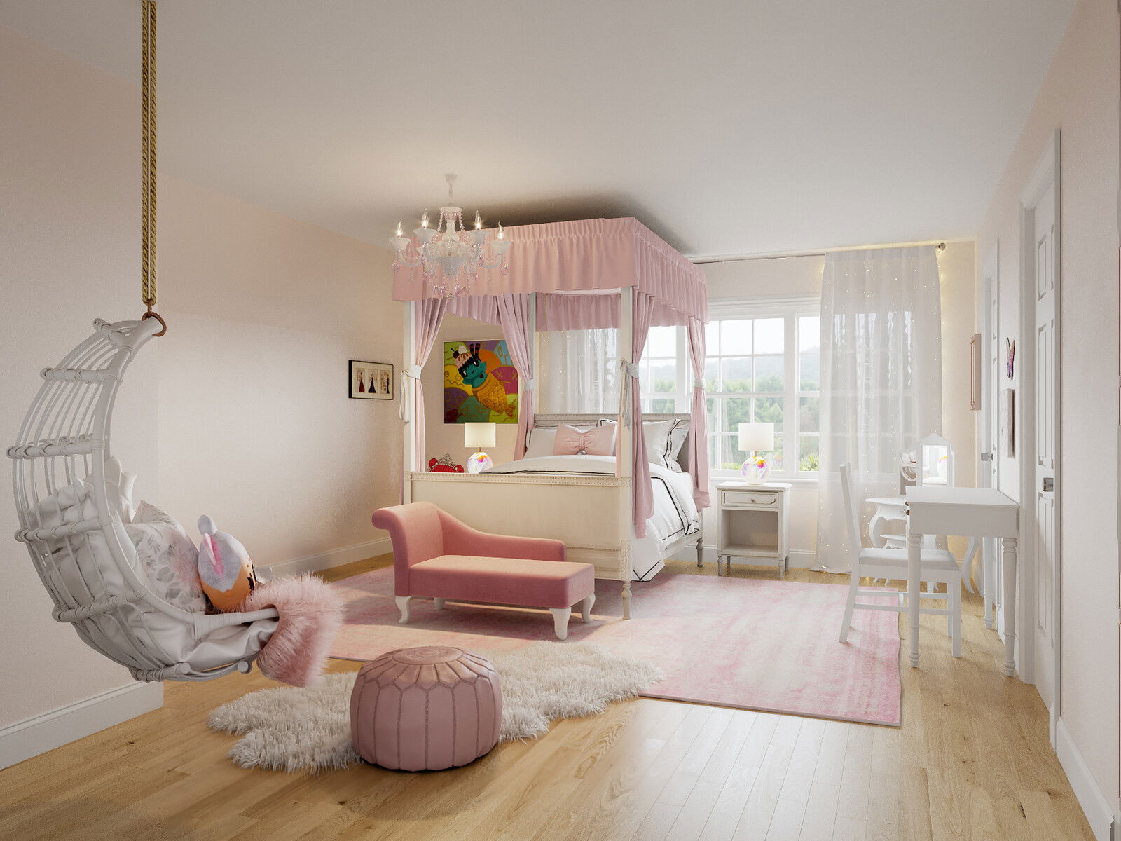 Soft and Delicate Girl's Bedroom Design