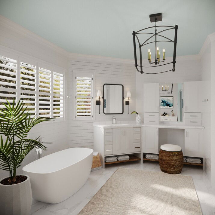 Sophisticated & Sleek Coastal Bathroom Remodel Rendering thumb