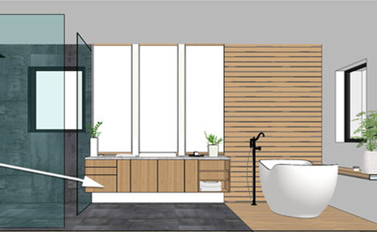 Spa-Inspired Master Bathroom Design Rendering