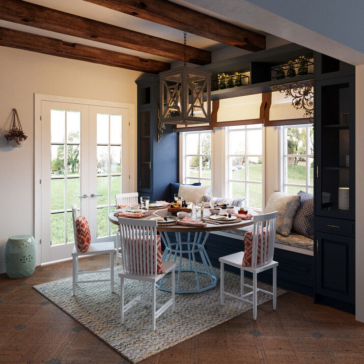 Transitional Style Breakfast Kitchen Nook Rendering thumb